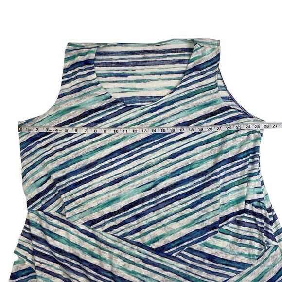 Catherine’s Sleeveless Top Tank Blue White Stripe Size 3X - Picture 6 of 9
